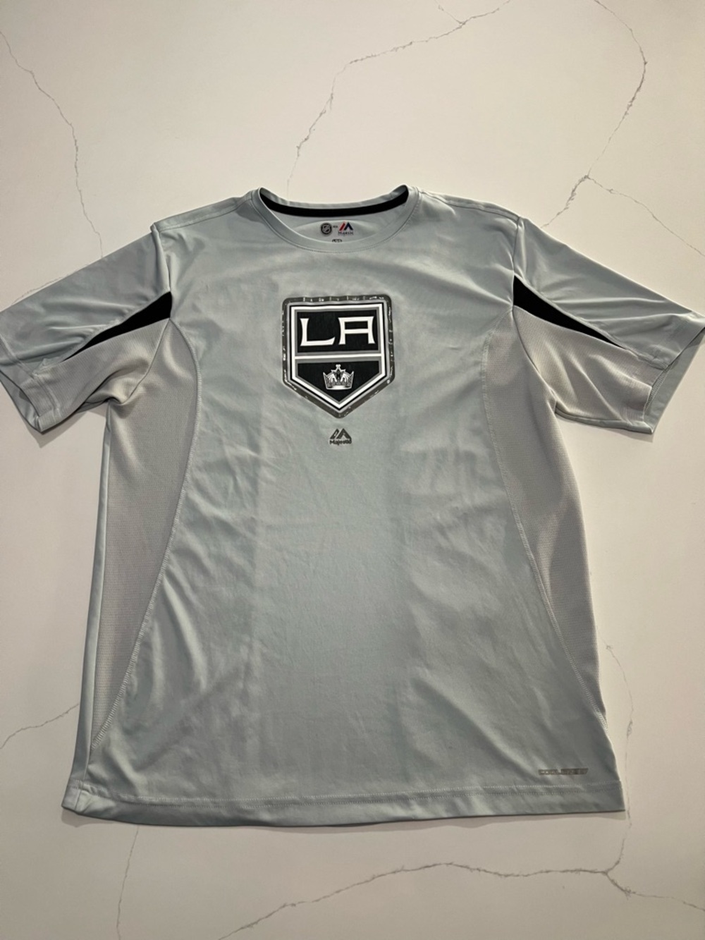 Men's Los Angeles Kings Grey Chip Pass Performance Synthetic Tee Size Large